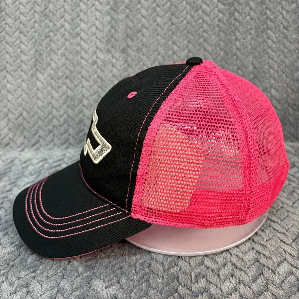 Chevy Trucker Hat Black Pink Glitter Bowtie Logo Mesh Back Cap OSFM